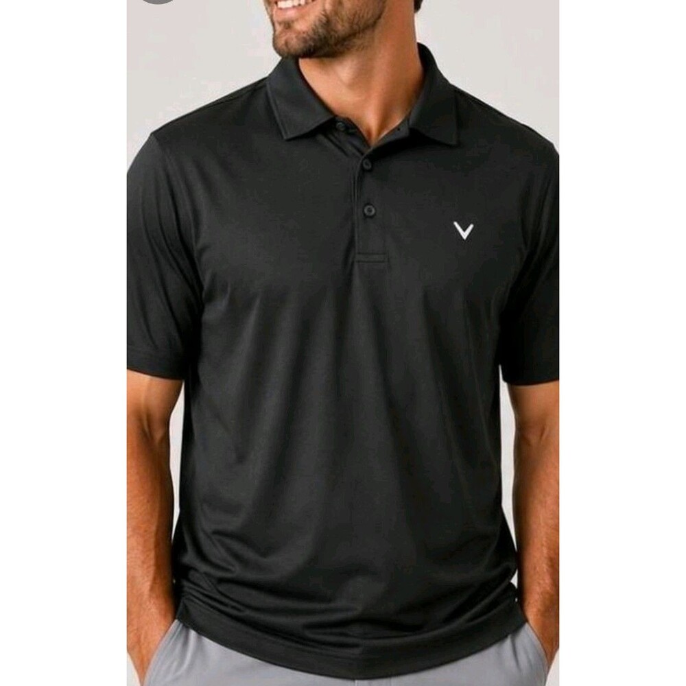 Callaway Men's Performance Golf Polo Shirt Size 2X Black Opti-Dri Short Sleeve